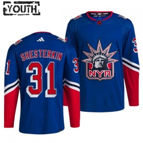 New York Rangers Igor Shesterkin 31 Adidas 2022-23 Reverse Retro 2.0 Blau Trikot Authentic - Kinder